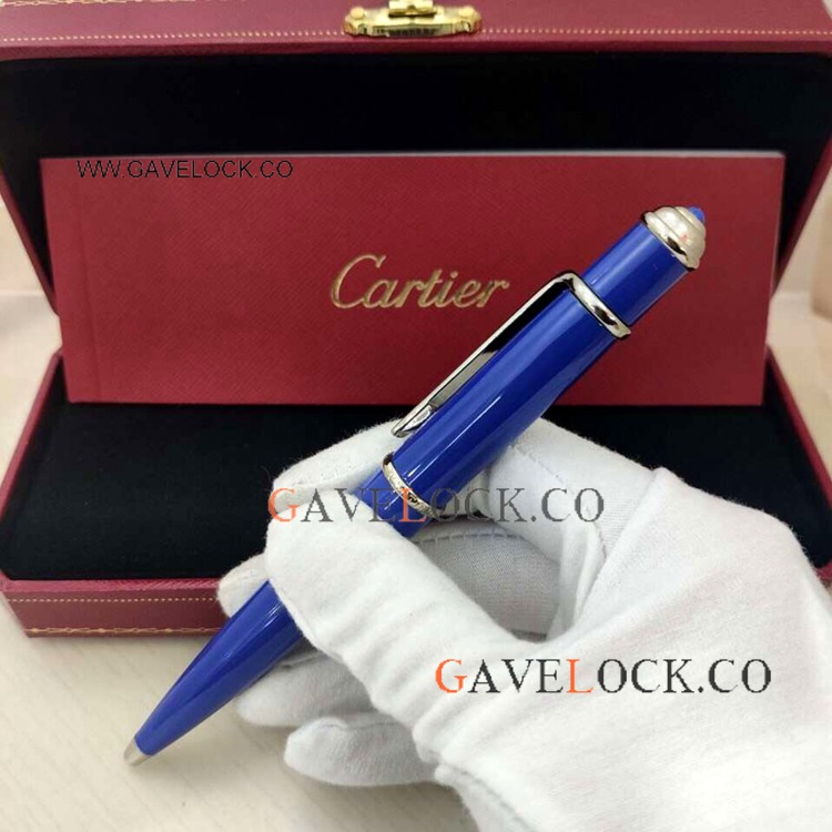 Copy Diabolo de Cartier Ballpoint Pen Blue Resin Barrel